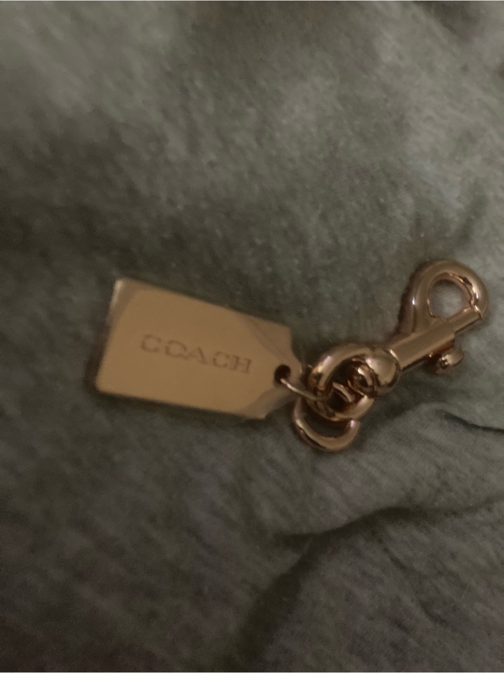Coach Rose Gold Tag Charm with Swivel Clasp
